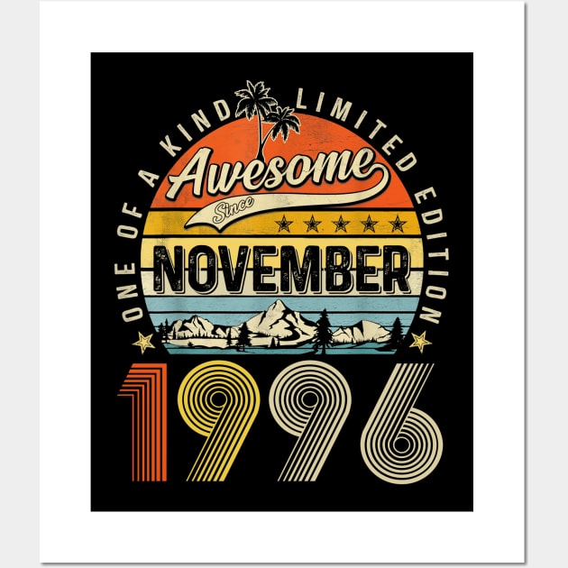 Awesome Since November 1996 Vintage 27th Birthday Wall Art by Marcelo Nimtz